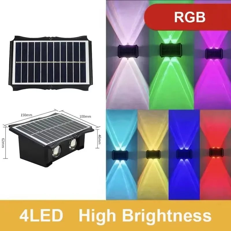 Solar Wall Lamp Outdoor Solar LED Light Waterproof Up And Down Luminous Lighting - AURA