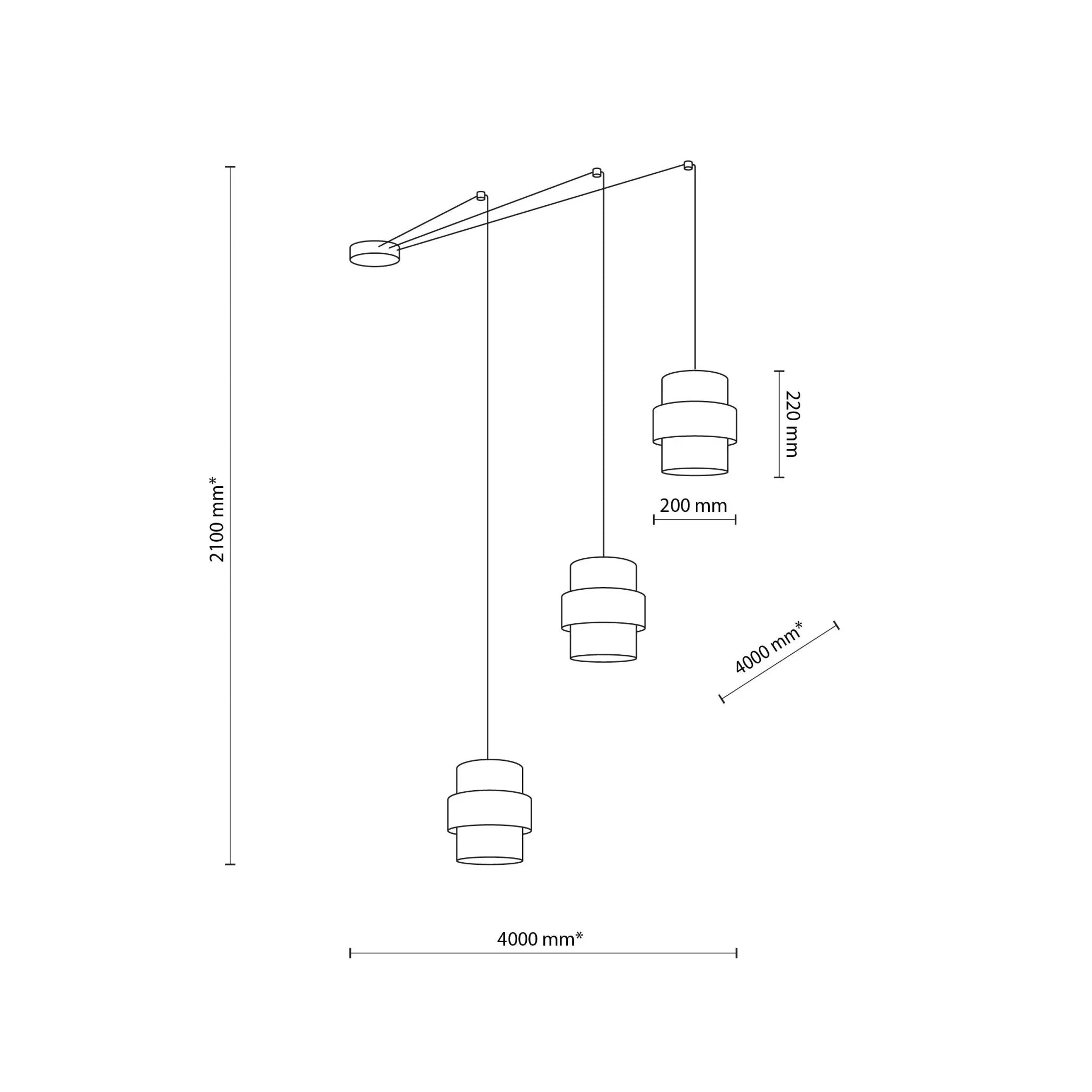 CALISTO Black Mid - Century Modern Pendant Light 3 - AURA