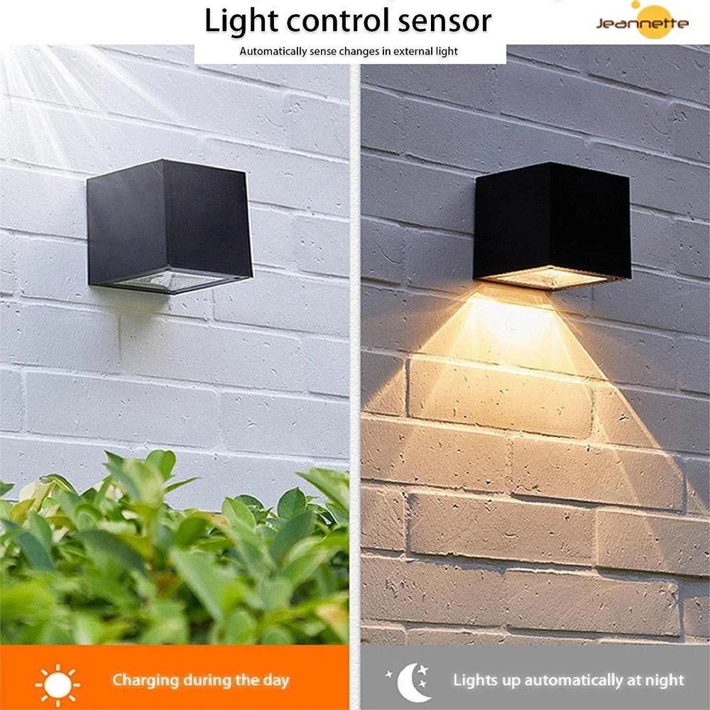LED Solar Light Outdoor Garden Square Wall Lamp Sunlight Sensor IP65 Waterproof lamp - AURA
