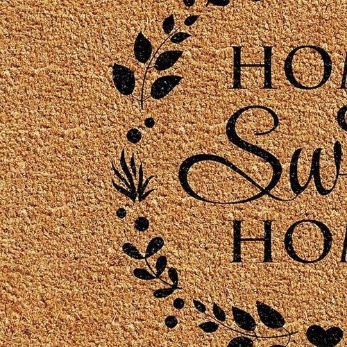 17" X 29" Natural and Black Coir Home Sweet Home Outdoor Door Mat - AURA