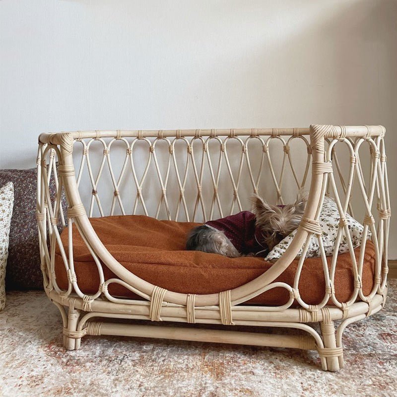 Pet Bed Handmade Rattan Woven Pet Bed Sofa For Dogs - AURA