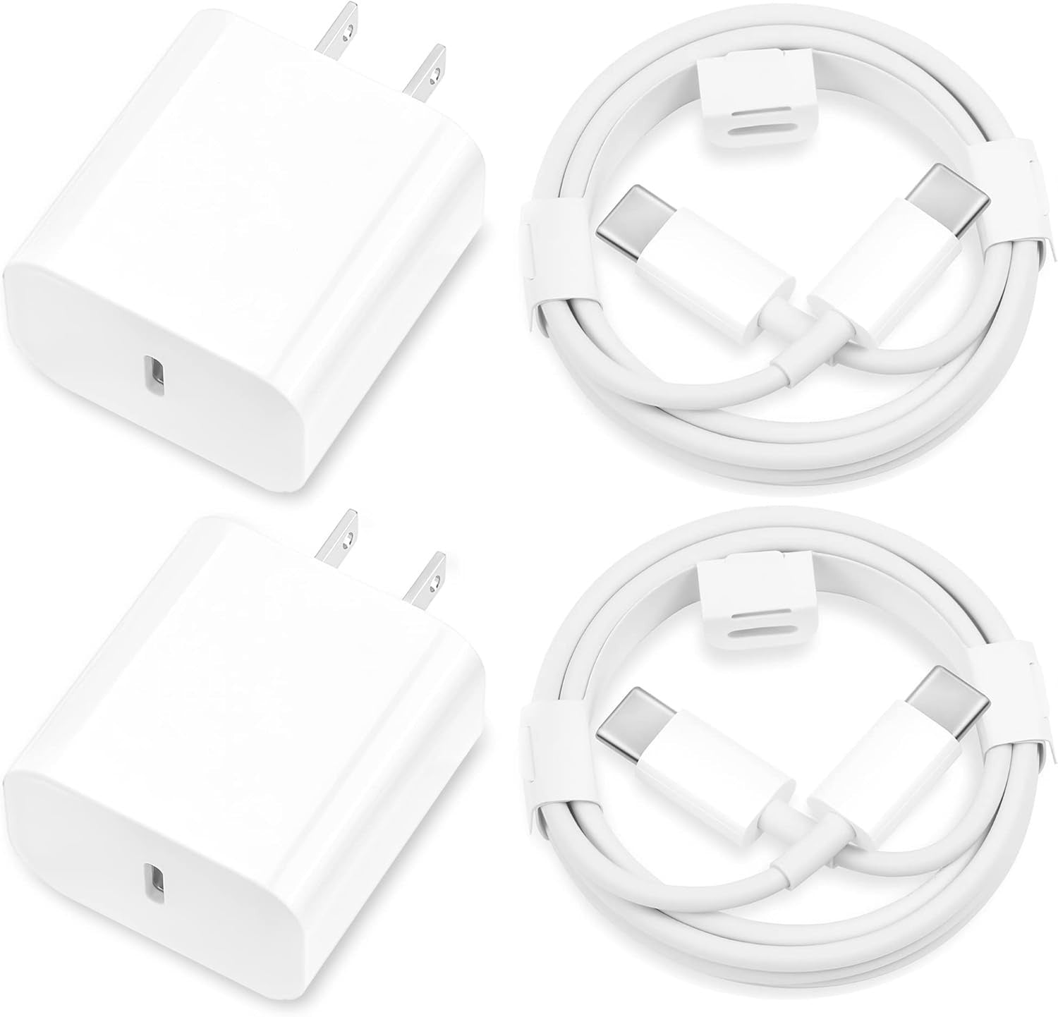 For Apple Phone Fast Charger 2Pack Type C Fast Charger Plug Adapter 6ft USB - AURA