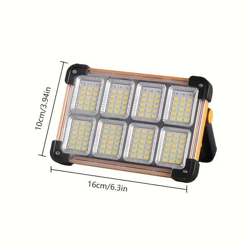 1pc Rechargeable LED Solar Work Light, Portable floodlight with 3600mAh Battery - AURA