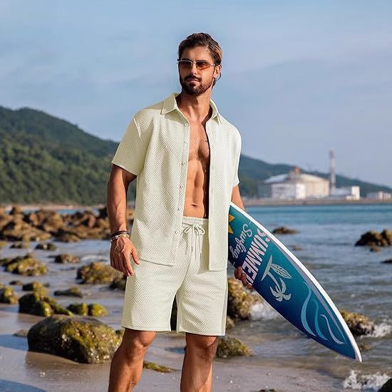 Knitwear Sports Casual Short Sleeve And Shorts Suit - AURA