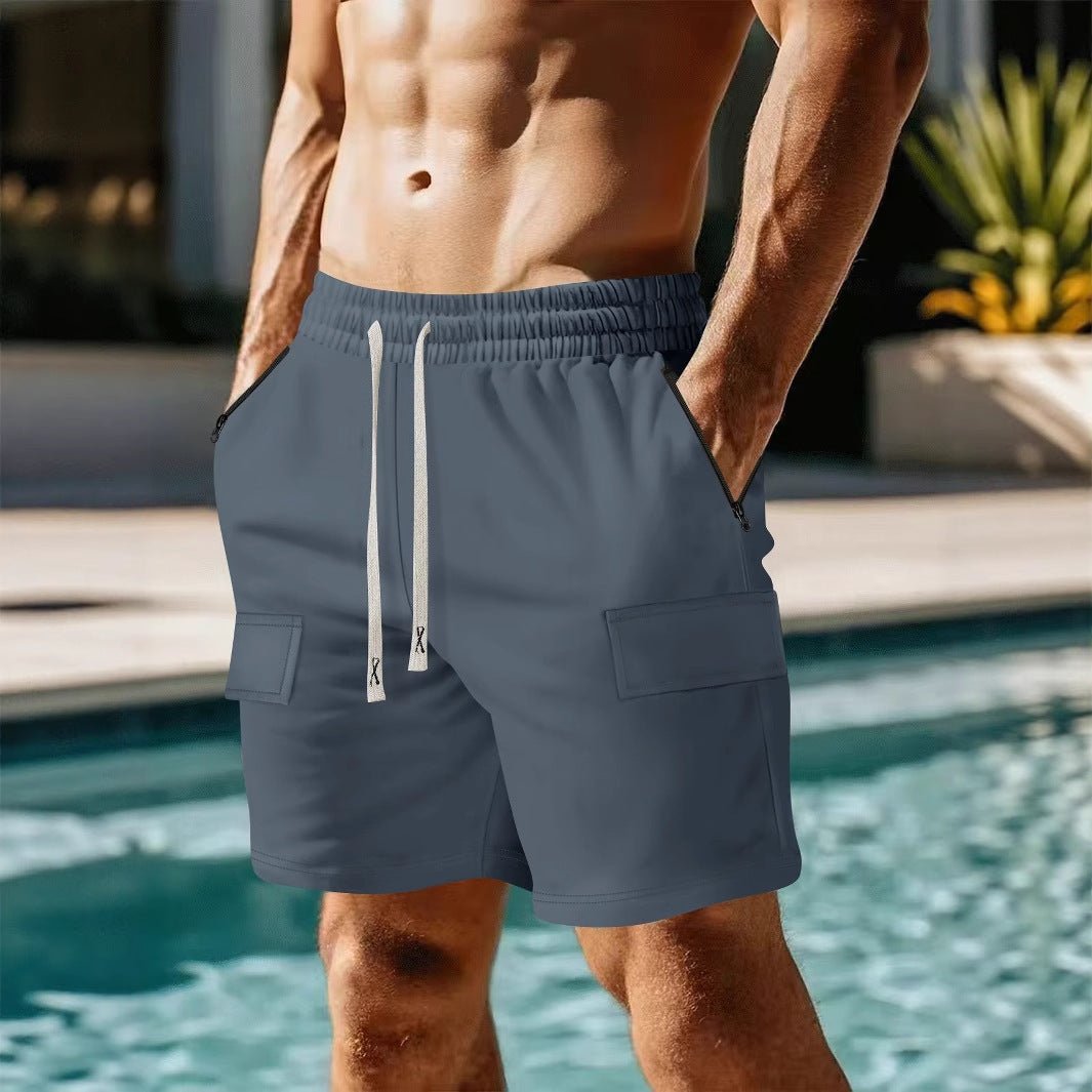 Casual Multi - pocket Workwear Shorts Lace - up Five - point Men - AURA