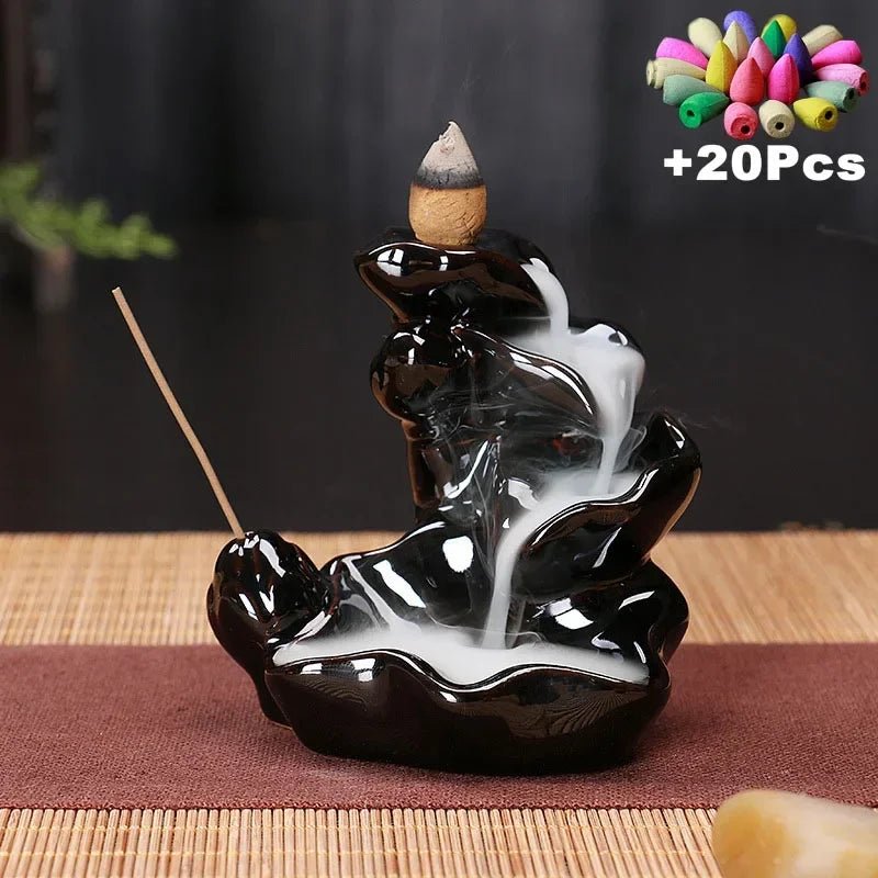 Free 20Pcs Incense cones Creative Home Decor Backflow Stick Incense - AURA