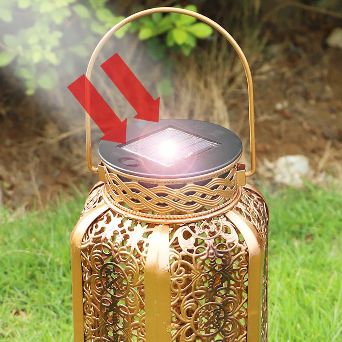 Led Solar Light Solar Hanging Lantern Retro Solar Iron Art Lantern Decorative - AURA