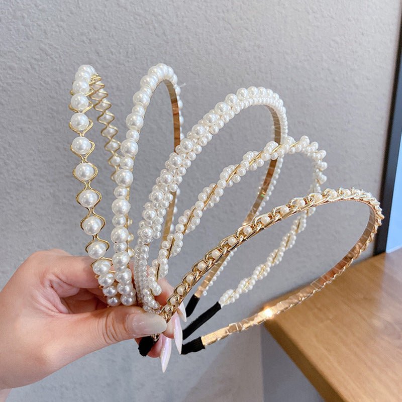 Thin pearl headband - AURA