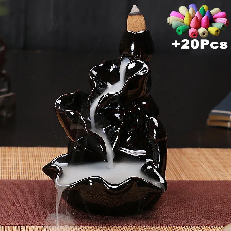 Free 20Pcs Incense cones Creative Home Decor Backflow Stick Incense - AURA