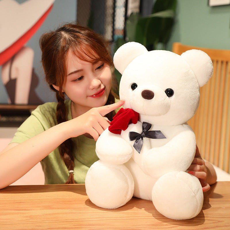 23 - 45cm New Lovely Hug Roses Teddy Bear Plush Pillow - AURA