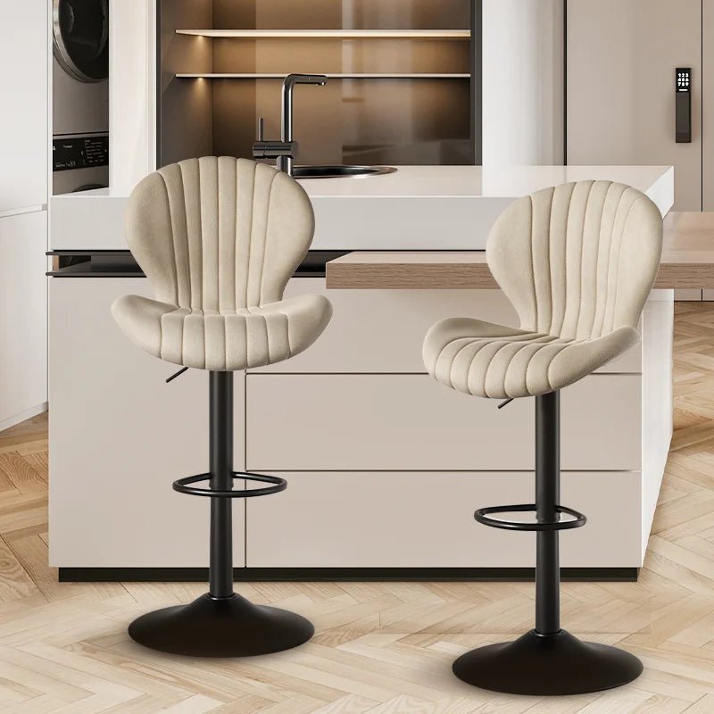 2 Modern Bar Stools Luxury Dining Chairs - AURA