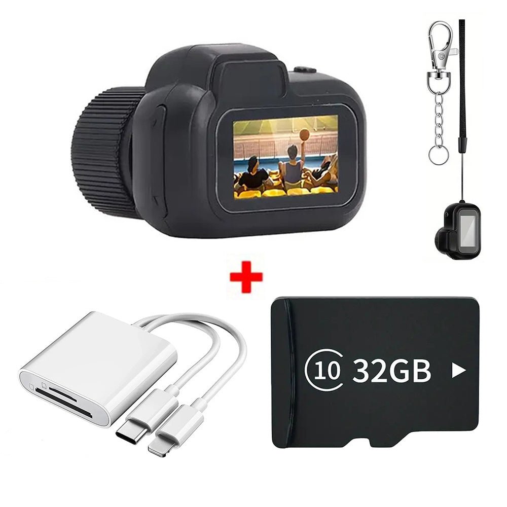 Key Chain Mini Camera - Micro Video Camera With 32GB SD Card & Card Reader - AURA