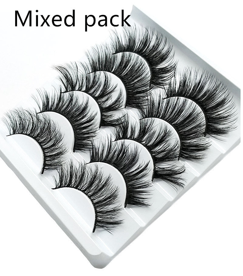 Mink False Eyelashes 3D False Eyelashes Five Pairs Of Soft Cotton Stalk Eyelashes - AURA