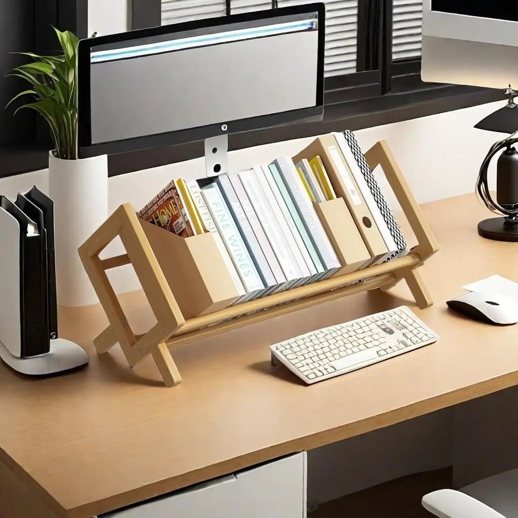 Simple Bookshelf Small Wood Bookshelf Student Desk Table Bookshelf - AURA