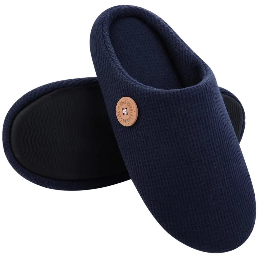 Classic Men Slippers Indoor Men Slippers Fashion Men House Slippers Outdoor Antiskid Soft Men Flat Slippers Winter Bedroom Shoes - AURA