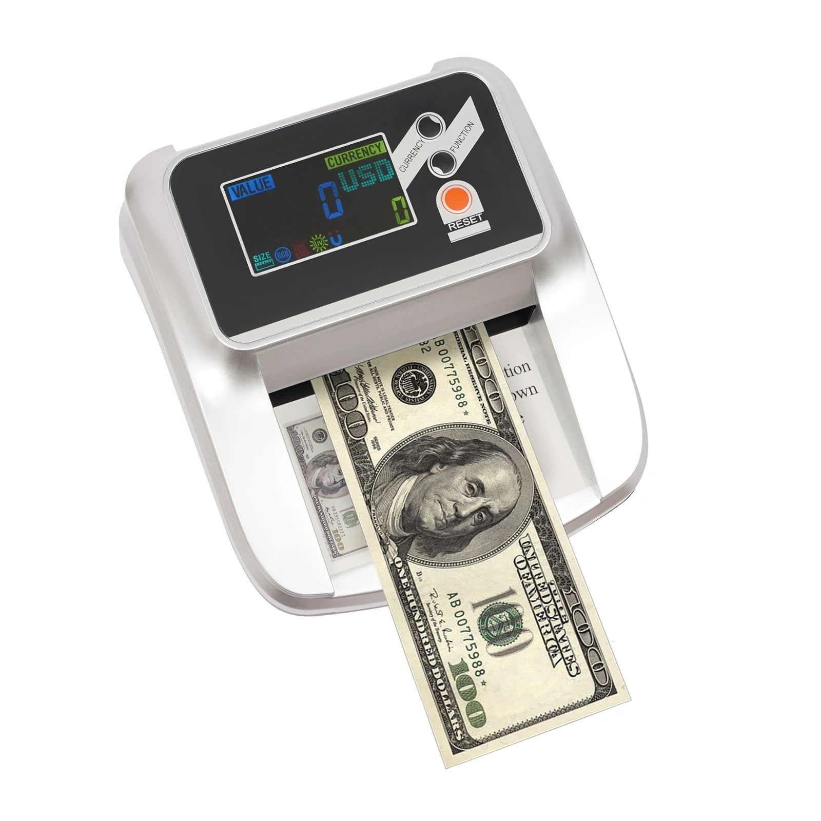 110V Money Counter Machine, Dollar Bill Detector, Counterfeit Money Checker - AURA
