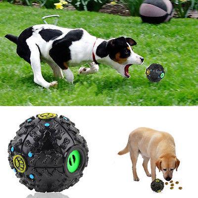 Pet Dog Treat Trainning Chew Sound Food Dispenser Toy Squeaky Giggle Ball - AURA