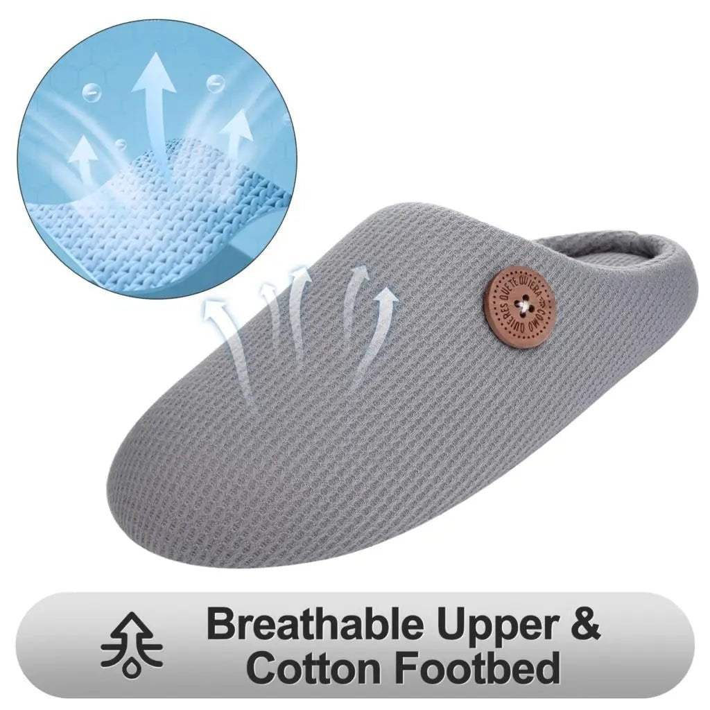 Classic Men Slippers Indoor Men Slippers Fashion Men House Slippers Outdoor Antiskid Soft Men Flat Slippers Winter Bedroom Shoes - AURA