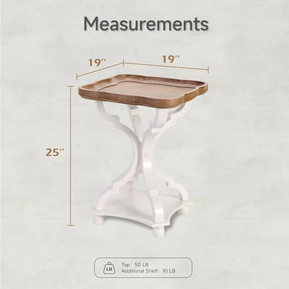 Rustic Farmhouse Cottagecore Accent End Table - AURA