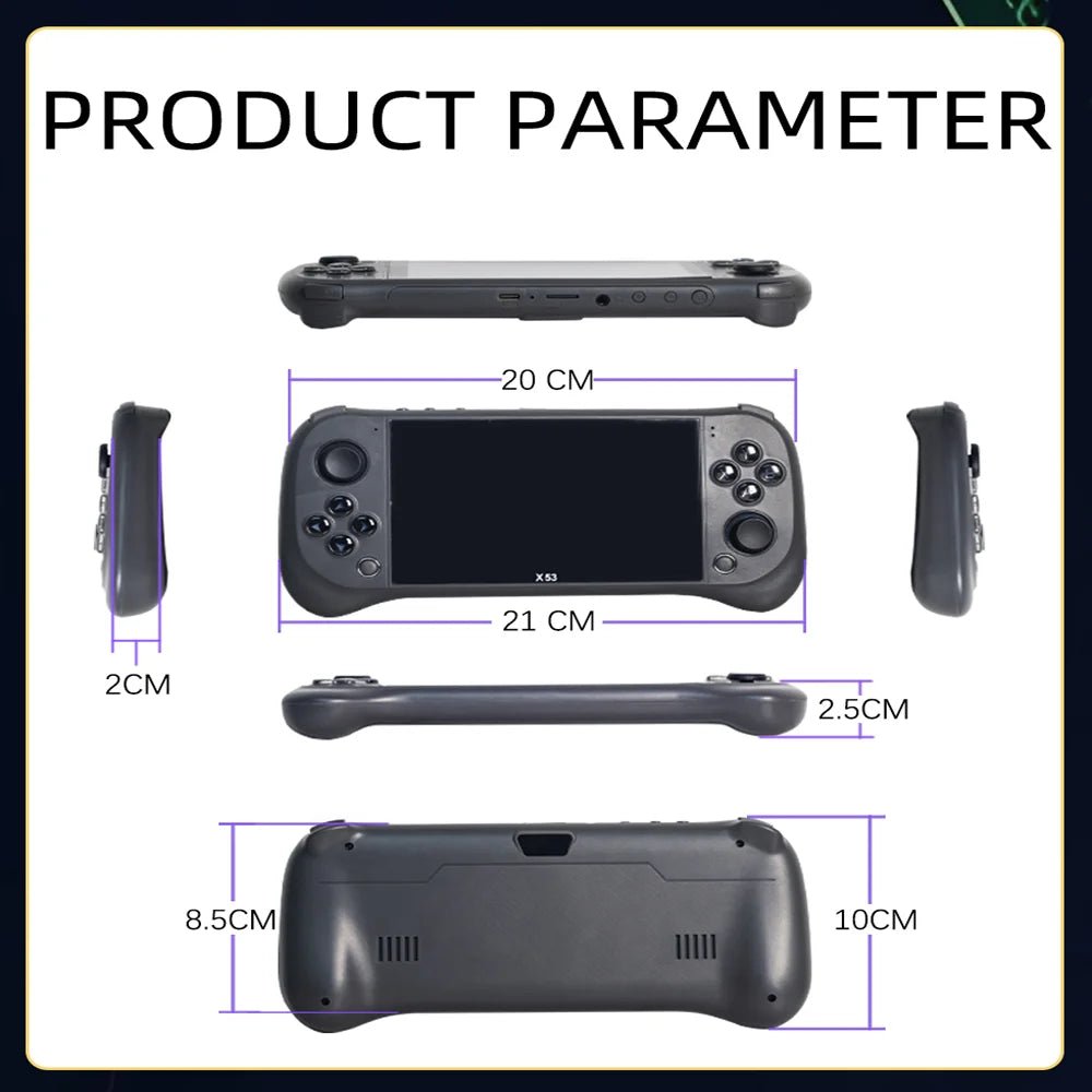 Children's Game Console X53 Handheld Game Console HD 5.1 Inch - AURA