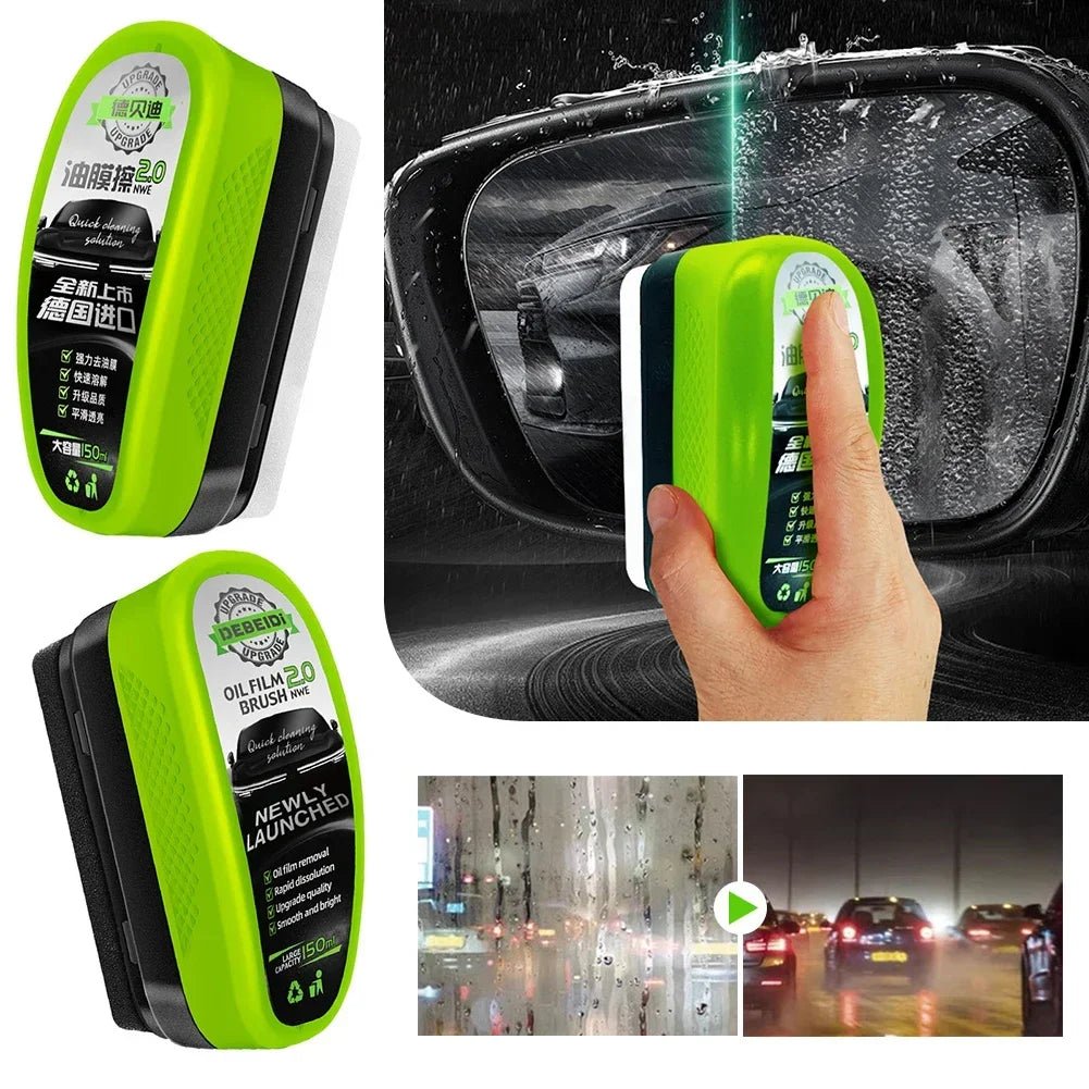 Car glass oil film wipe, front windshield side window - AURA