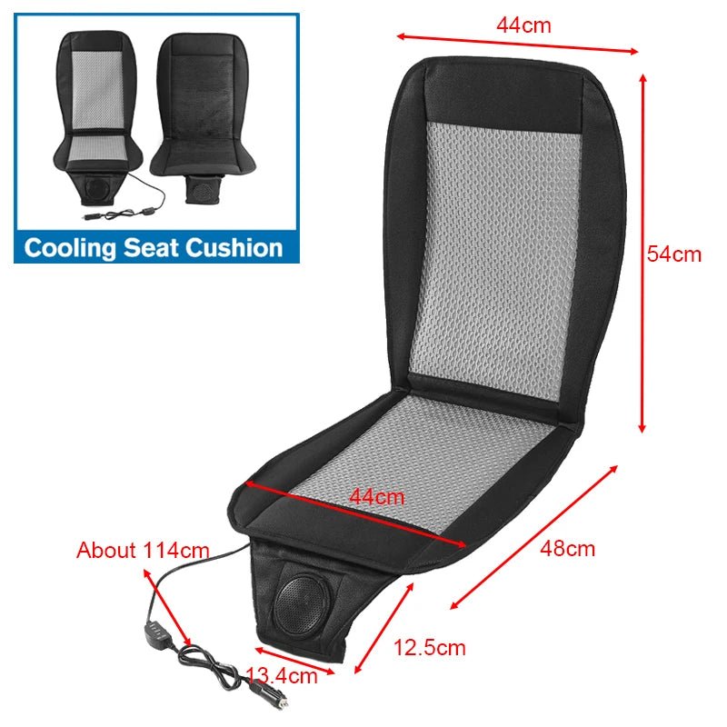 DC 12V 3D Spacer Car Summer Cool Air Seat Cushion With 8Fan Fast Blowing Ventilation - AURA