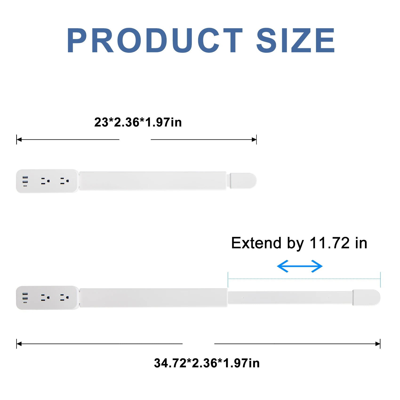 Electrical Outlet Extender. Access Hard - to - Reach Outlets! Extends 22" - 34" - AURA