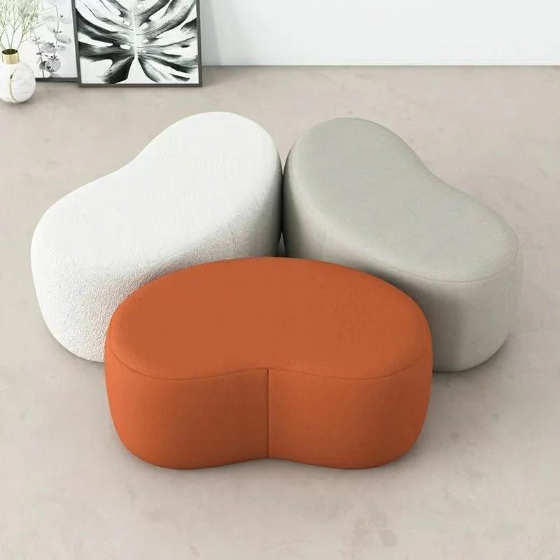 Fashion Curved Seat Cushion Ottoman Dressing Makeup Shoe Stool - AURA