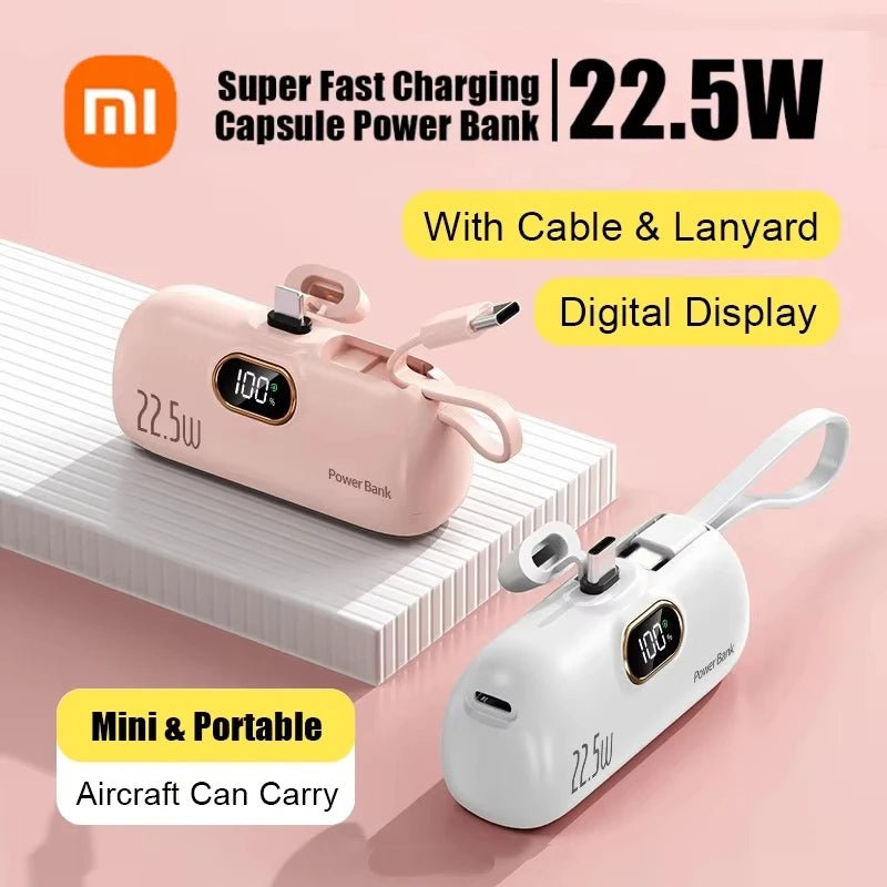 Xiaomi 30000mAh Capsule Power Bank Fast Charge Portable Mobile Power Supply - AURA