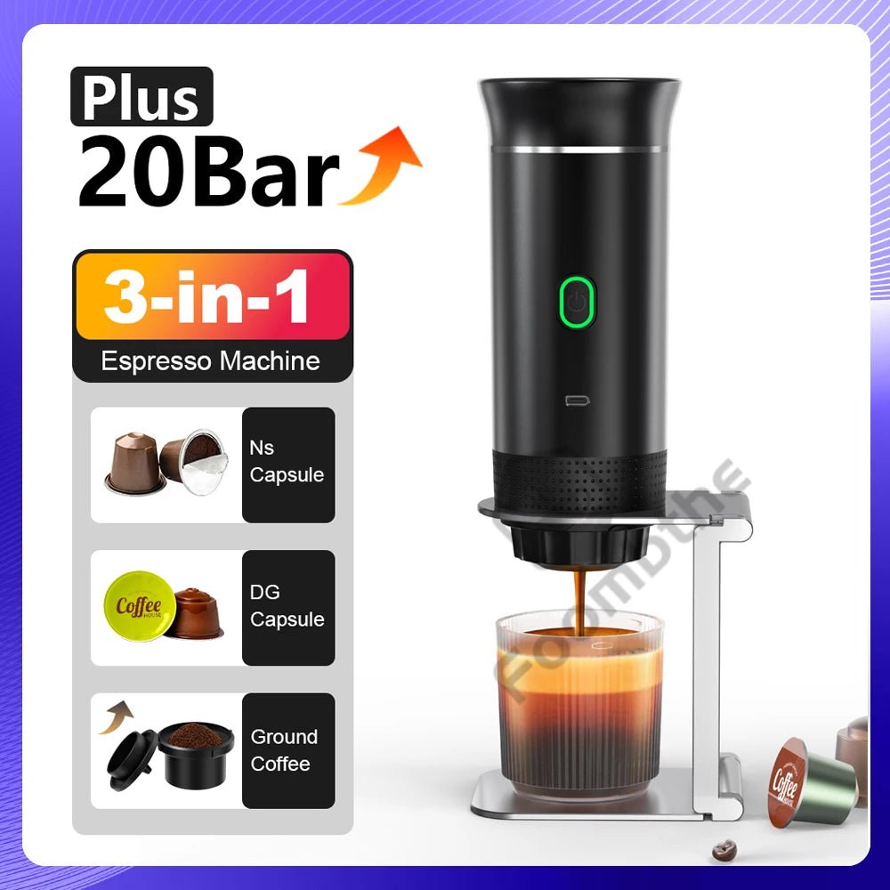 Wireless Electric Portable Espresso Coffee Machine for Car & Home Camping Coffee Maker - AURA