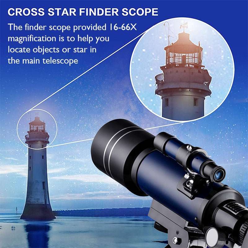 Astronomical Telescope 70mm Refractor Telescope Moon Watching for Kids/Adults - AURA