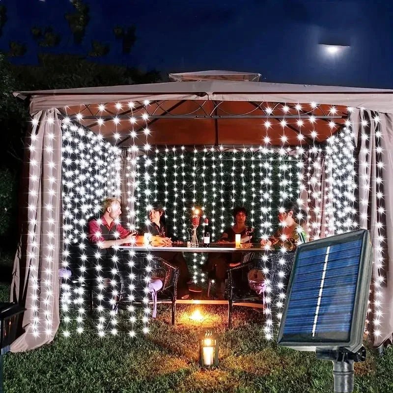 LED Curtain Solar String Lights Outdoor Garden Pavilion Window - AURA