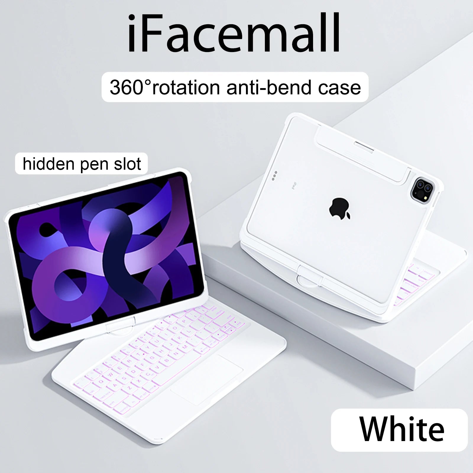 Transparent Case with Wireless Keyboard for 2024 iPad Pro 13inch Air 11inch - AURA