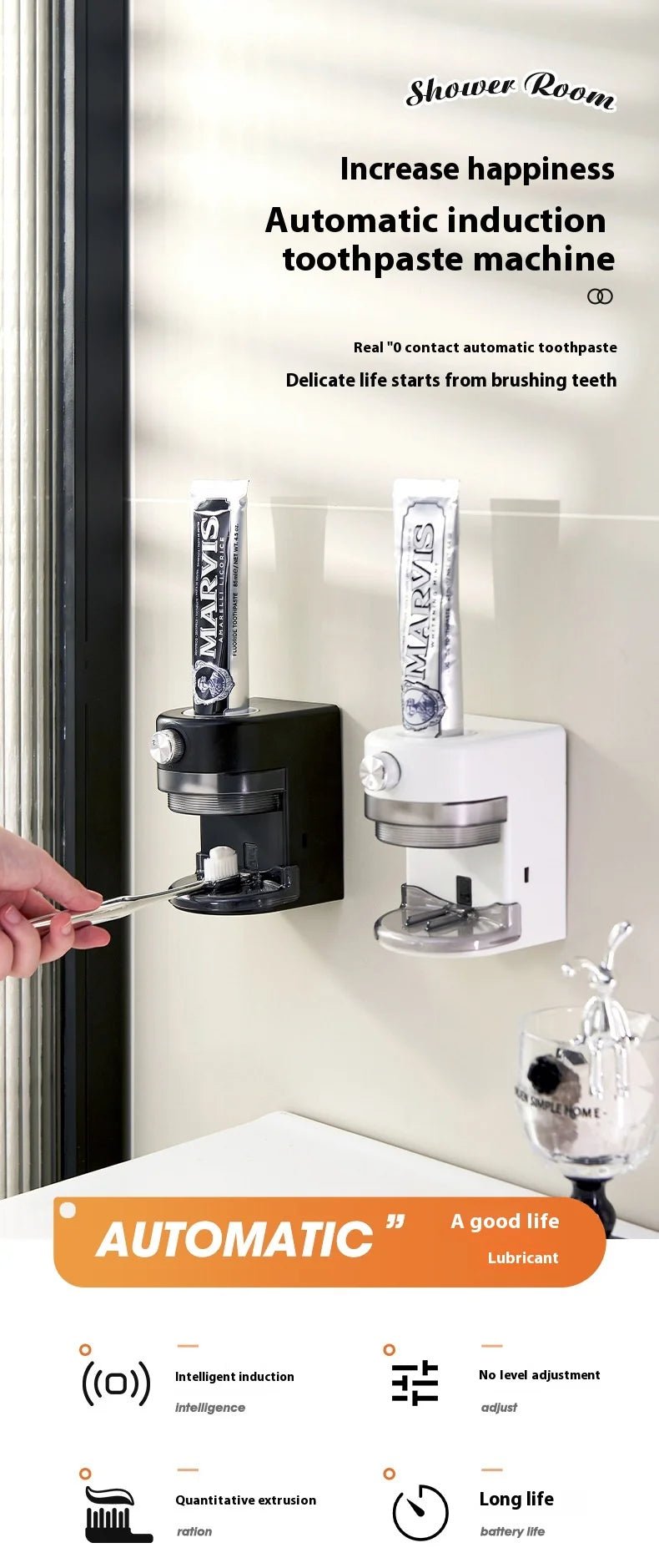 Wall Mounted Automatic Toothpaste Dispenser Adjustable - AURA