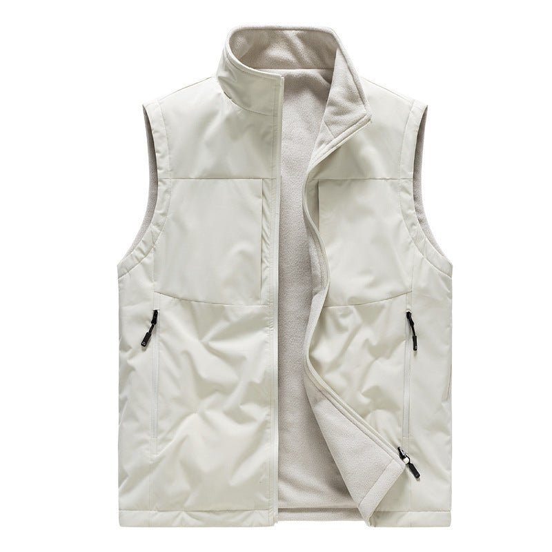 Men's Double - sided Fleece Vest Winter Warm Loose Sleeveless Tank - AURA