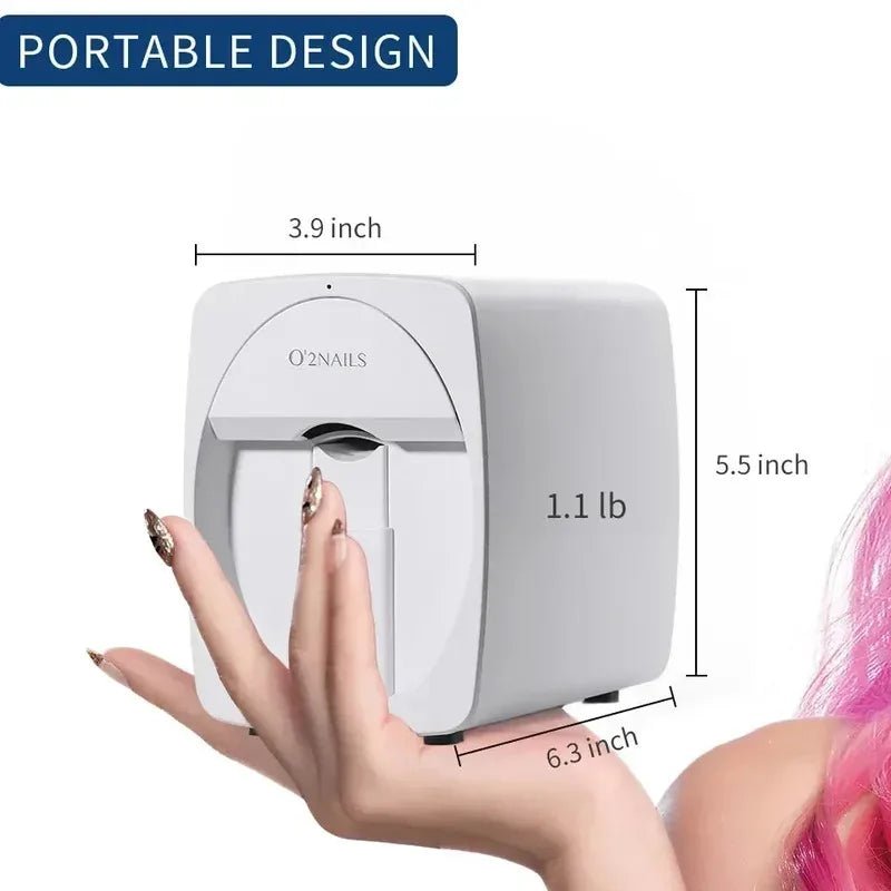 Smart Nail Printer Portable 3D Mobile Nail Painting Machine 2400 DPI Printing Resolution - AURA