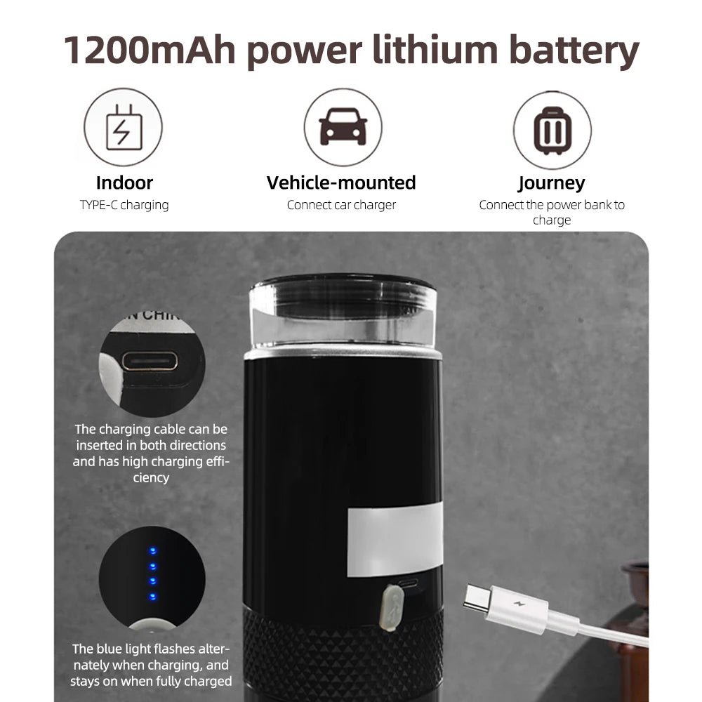 Portable Electric Espresso Coffee Maker Machines 6oz Single Serve with Cup Coffee - AURA