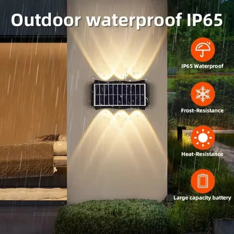 Solar Wall Lamp Outdoor Solar LED Light Waterproof Up And Down Luminous Lighting - AURA