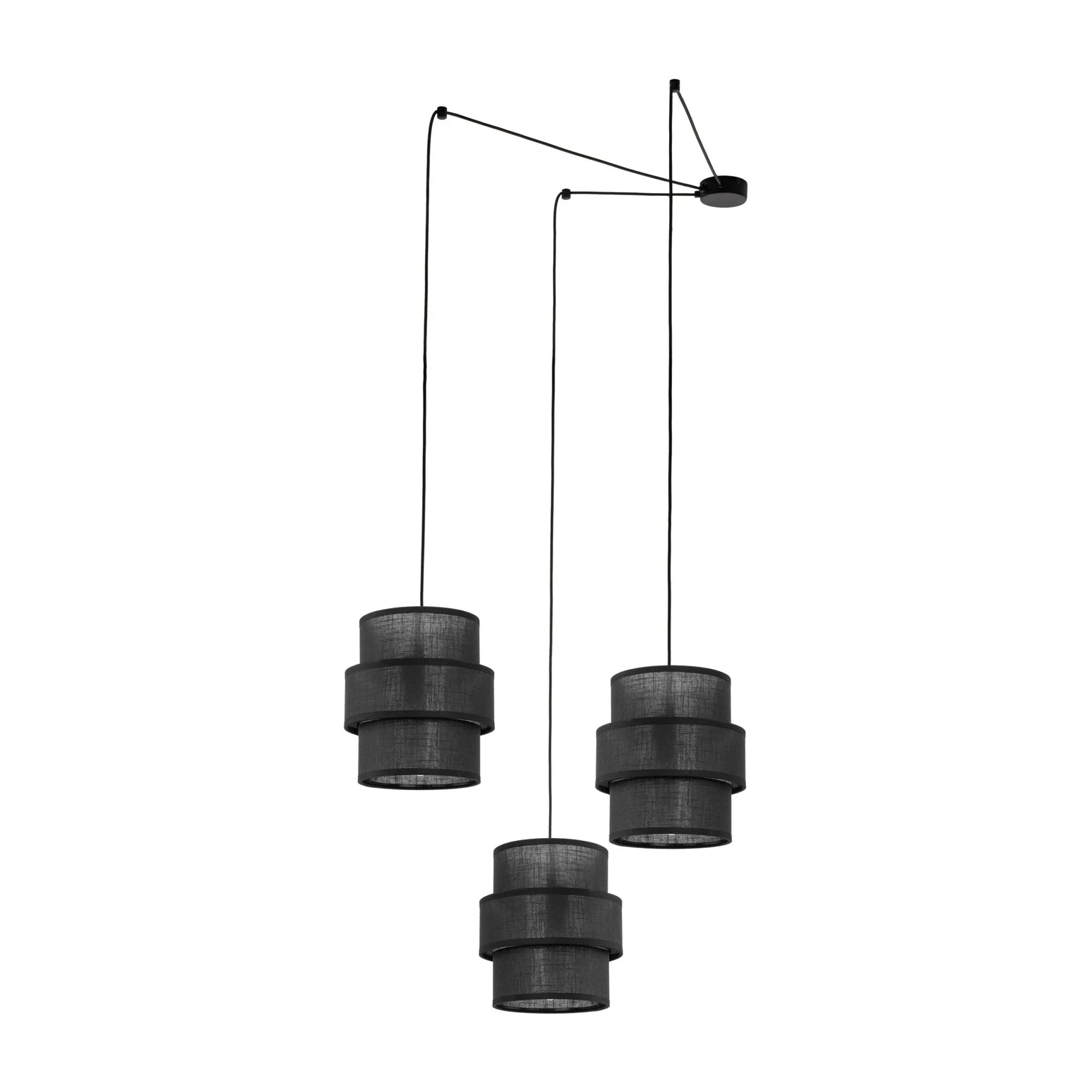 CALISTO Black Mid - Century Modern Pendant Light 3 - AURA