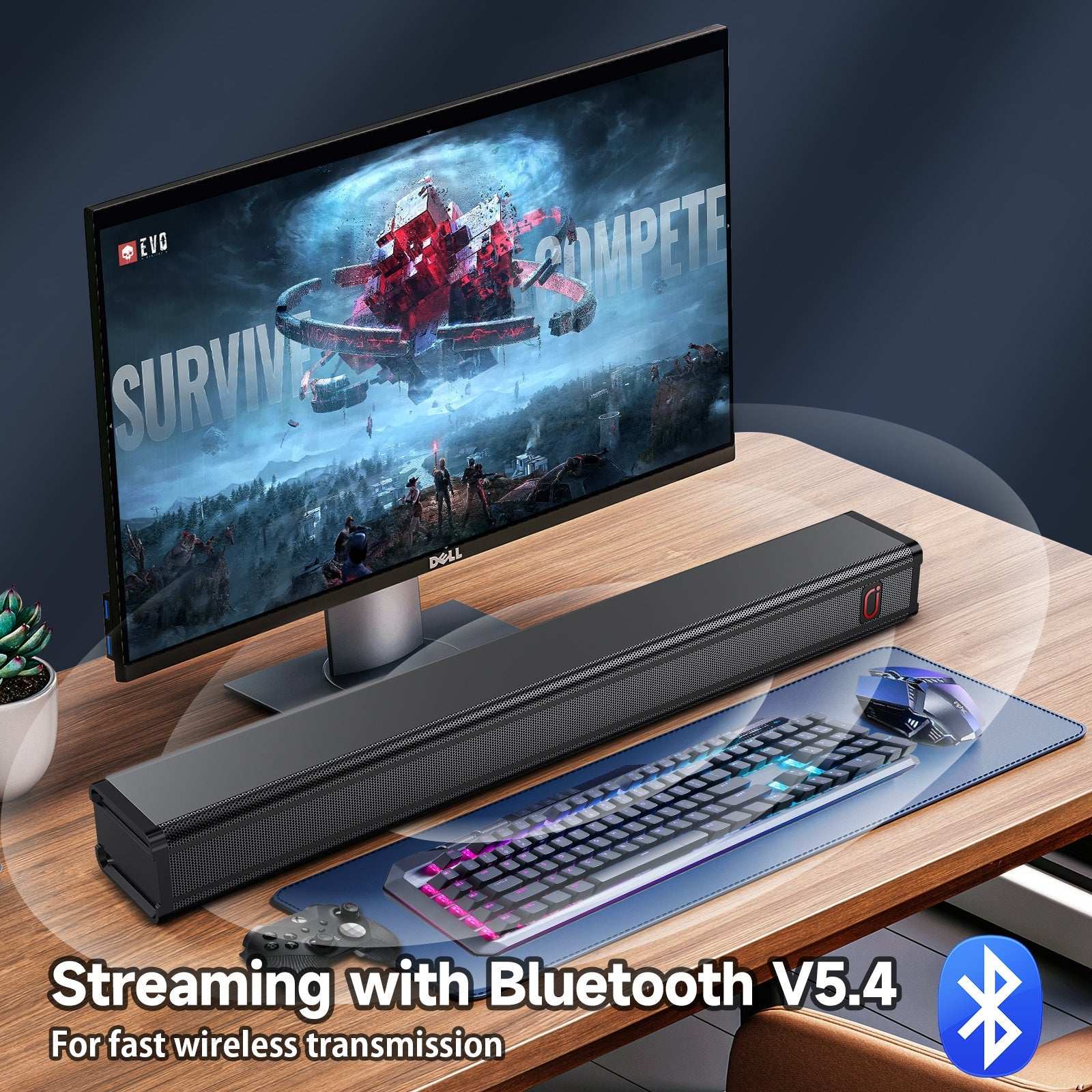 JYX H7 31.5in Soundbar For TV & 3D Surround Sound Bar For TV With Subwoofer - AURA