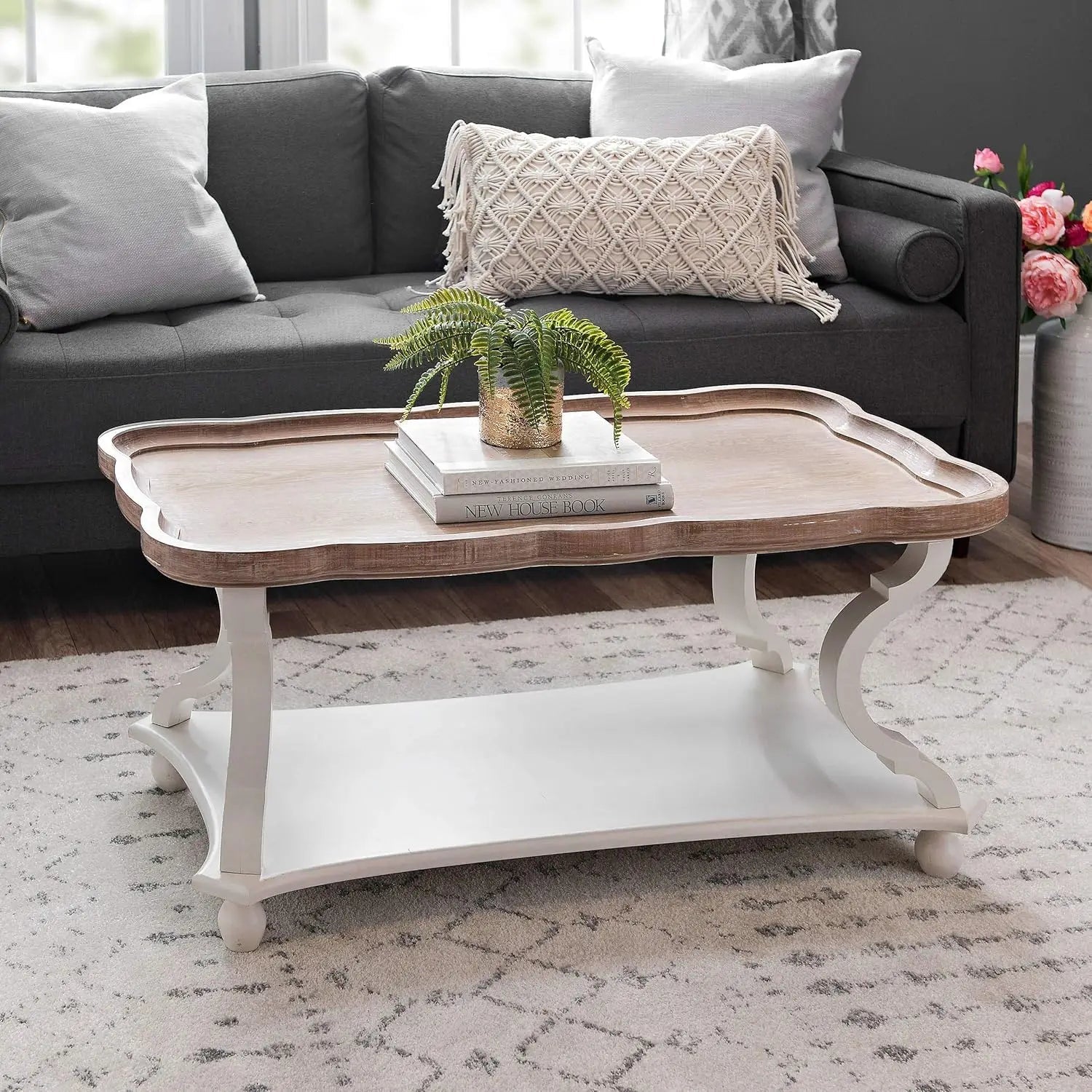 Rustic Farmhouse Cottagecore Accent End Table - AURA