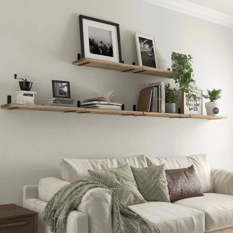 Wall Mounted Floating Shelves Wooden Shelves Home Living Room - AURA