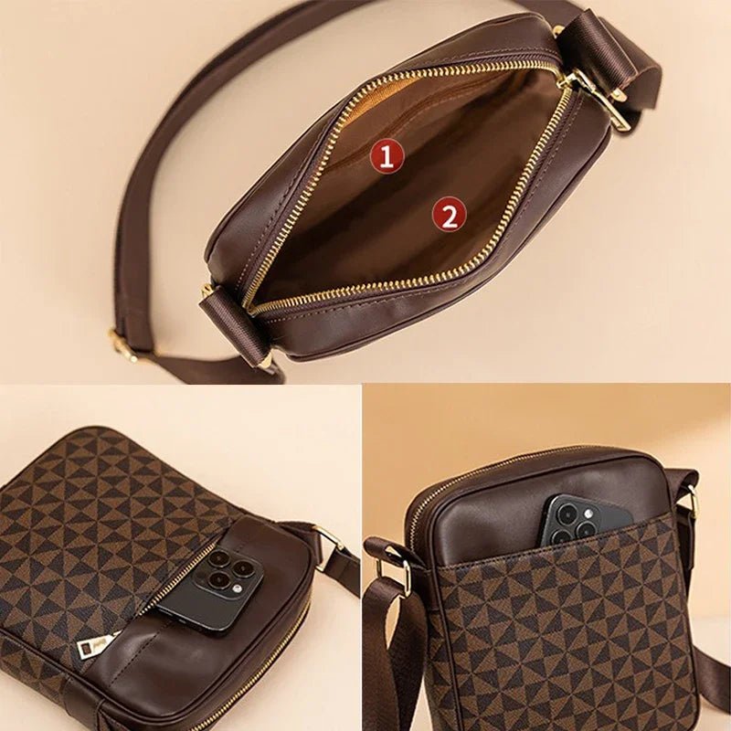 Luxury Designer Bag Men Messenger Bag for Men Leather Shoulder Bag - AURA