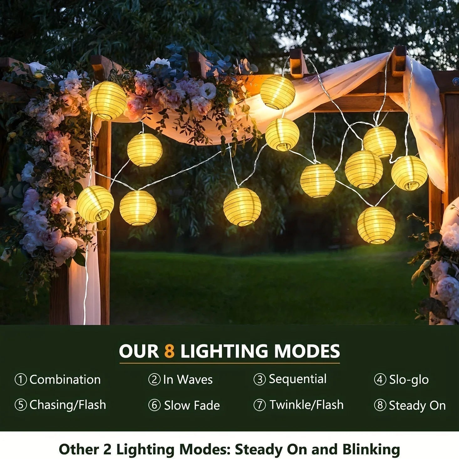 Solar Lantern String Lights Waterproof Outdoor LED Garland Fairy Light Patio Garden - AURA