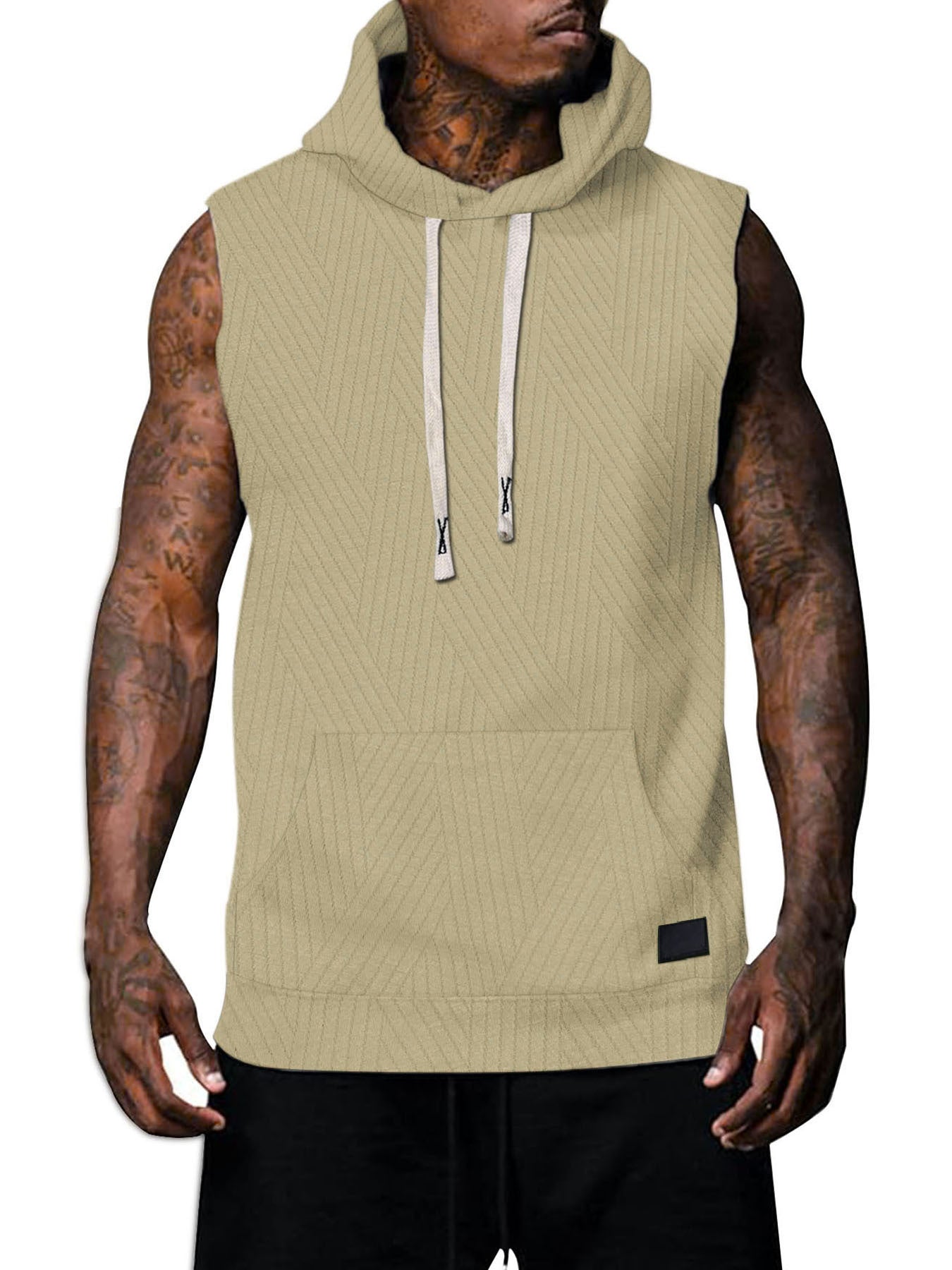 Sleeveless Vest Top Men's Waistcoat Hooded - AURA