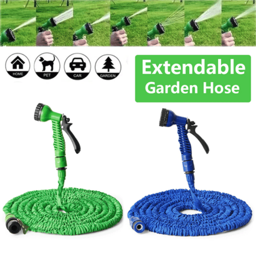 Expanding Expandable Flexible Garden Water Hose w Spray Nozzle 25, 50, - AURA