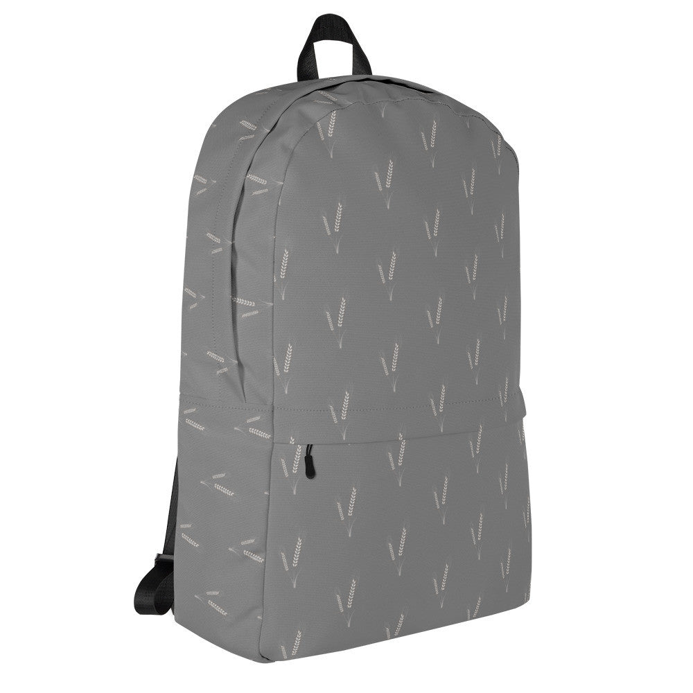 Grano Pattern Print Backpack - Light Grey - AURA