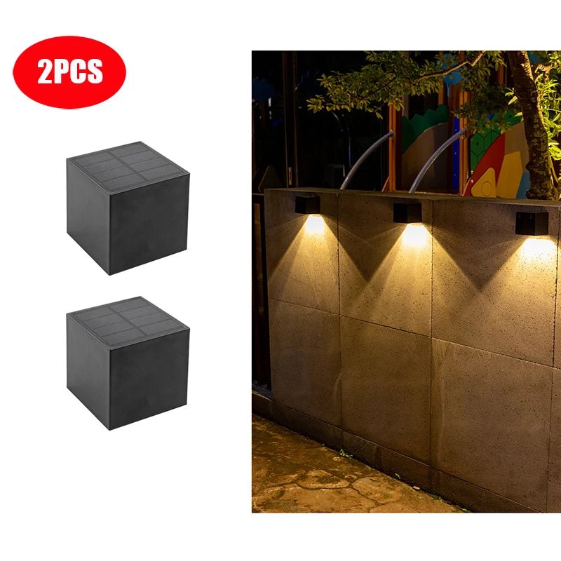 LED Solar Light Outdoor Garden Square Wall Lamp Outdoor Courtyard Garden Fence Lighting Wall Decoration Lamp - AURA
