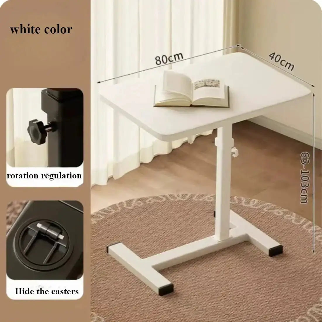 Mobile Bedside Table Household Office Desk Bedroom Folding Tables - AURA