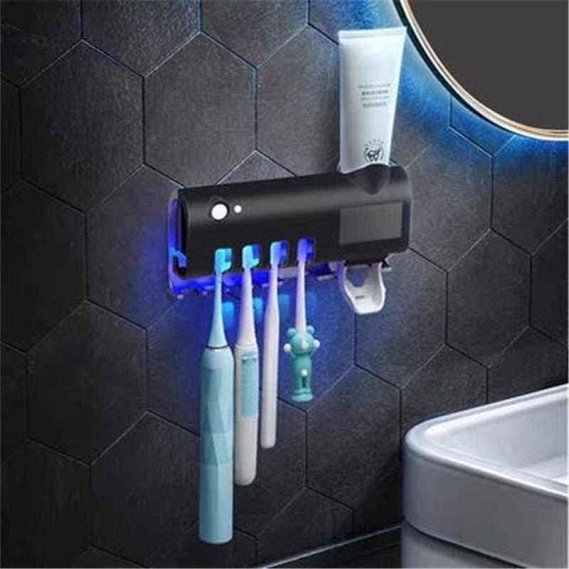 Bathroom Toothbrush Holder With Toothpaste Dispenser - AURA